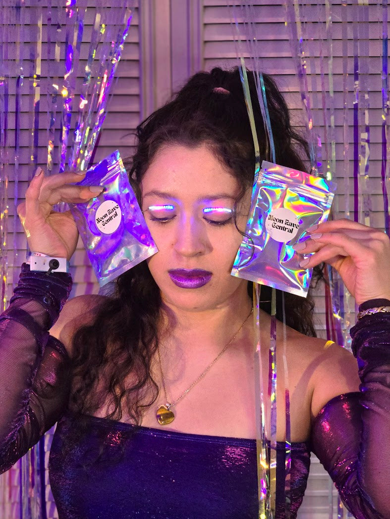 RGB LED Eyelashes - Waterproof Shining Charming Makeup Eyelashes for Rave Party Club (1 Pair)